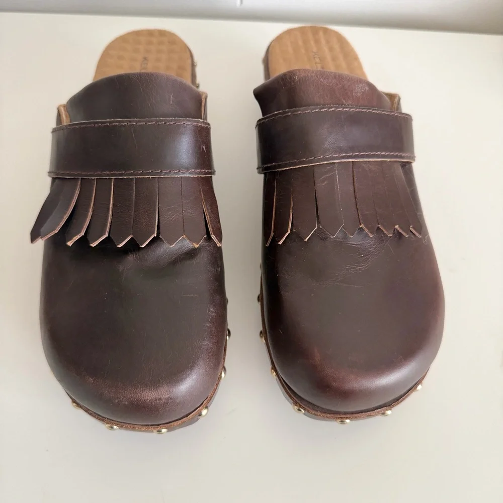 Kelsi Dagger Brown Studded Leather Clog - Picture 3 of 11